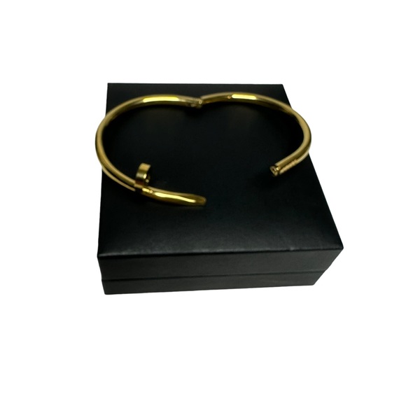 NEW Fashion Silver Color Nail Titanium Steel Plated Bangle Bracelet - Picture 9 of 9